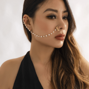 ✨Pain-Free Nose Chain | Magnetic Faux Pearl Tassel Jewelry | Gothic Non-Piercing Nose Ring [Adjustable Length] TikTok Viral Gothic Nose Accessories✨Festival Boho Face Jewelry
