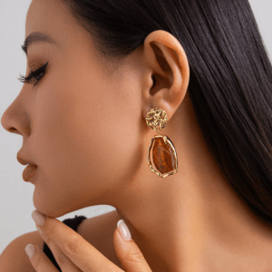 Lunar Crinkle Pearl Cuff｜French Geometric Ear Climber｜Hypoallergenic Stacking Jewelry [Red Carpet Glow] Adjustable Boho Earrings✨TikTok Viral Liquid Metal Poetry｜Riviera Sunset Core