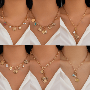 Sunburst Zircon Pendant Necklace – Geometric Heart Tassel Choker | Y2K Sweet-Edgy Layering Jewelry for Women